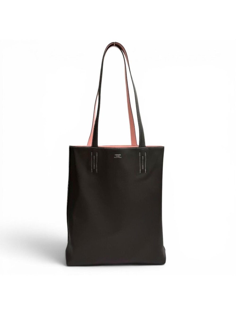 Hermes Neo Double Sens 35 Ebene Rose Sakura Swift Reversible Tote Bag